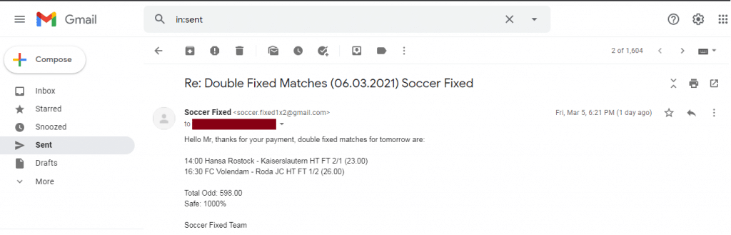 Manipulated Fixed Matches