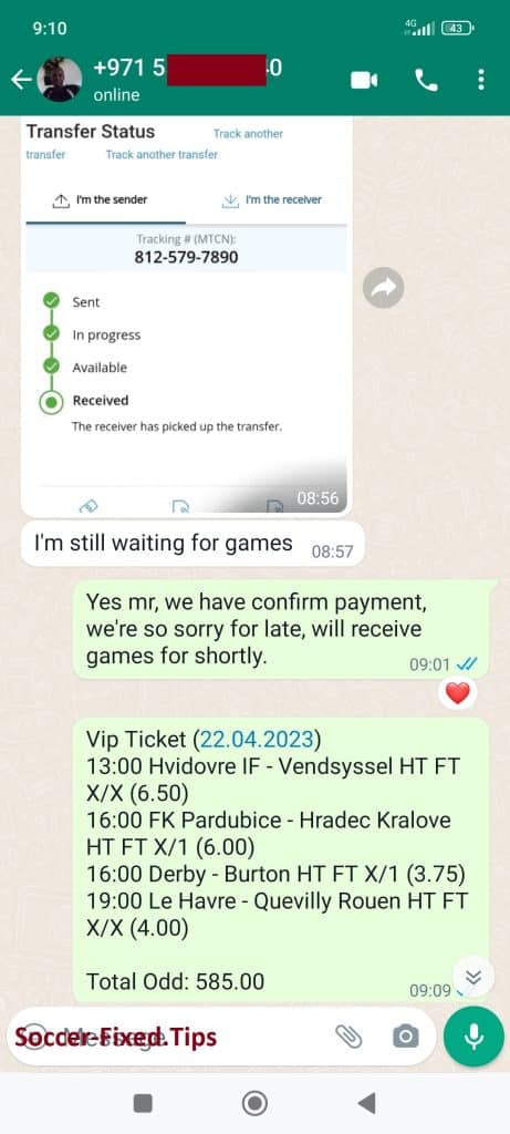 WhatsApp Link Fixed Matches