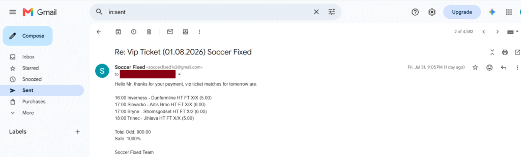 vip ticket fixed matches