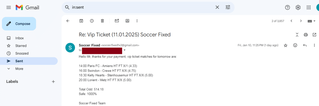 Manipulated Correct Score Matches